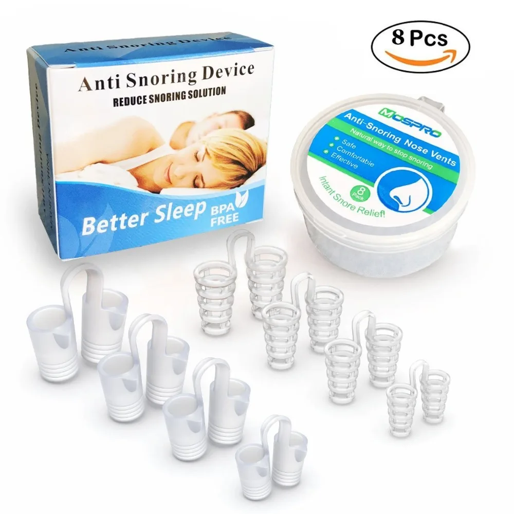 

8Pcs/Box Anti Snore Apnea Nose Clip Anti-Snoring Breathe Aid Stop Snore Device Sleeping Aid Equipment Stop Snoring