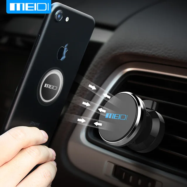 Best Offers MEIDI Car Phone Holder Air Vent Mount Holder For Phone Magnetic Holder For iPhoneX 8 Plus cell Phone Holder Stand Mobile Bracket