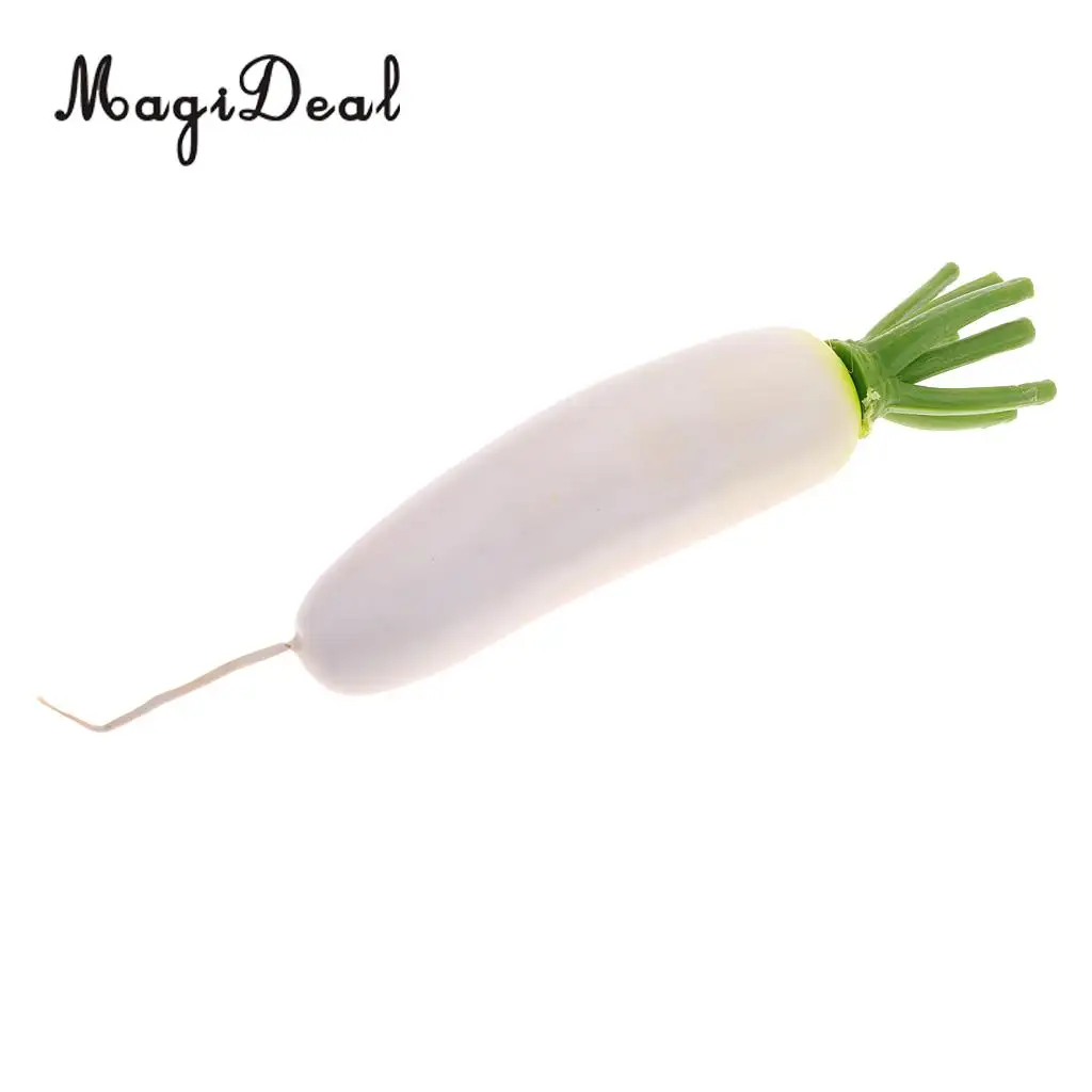 MagiDeal Decorative Plastic Artificial Fake Vegetables Carrot White Radish White Radish Cabinet Home Decoration 