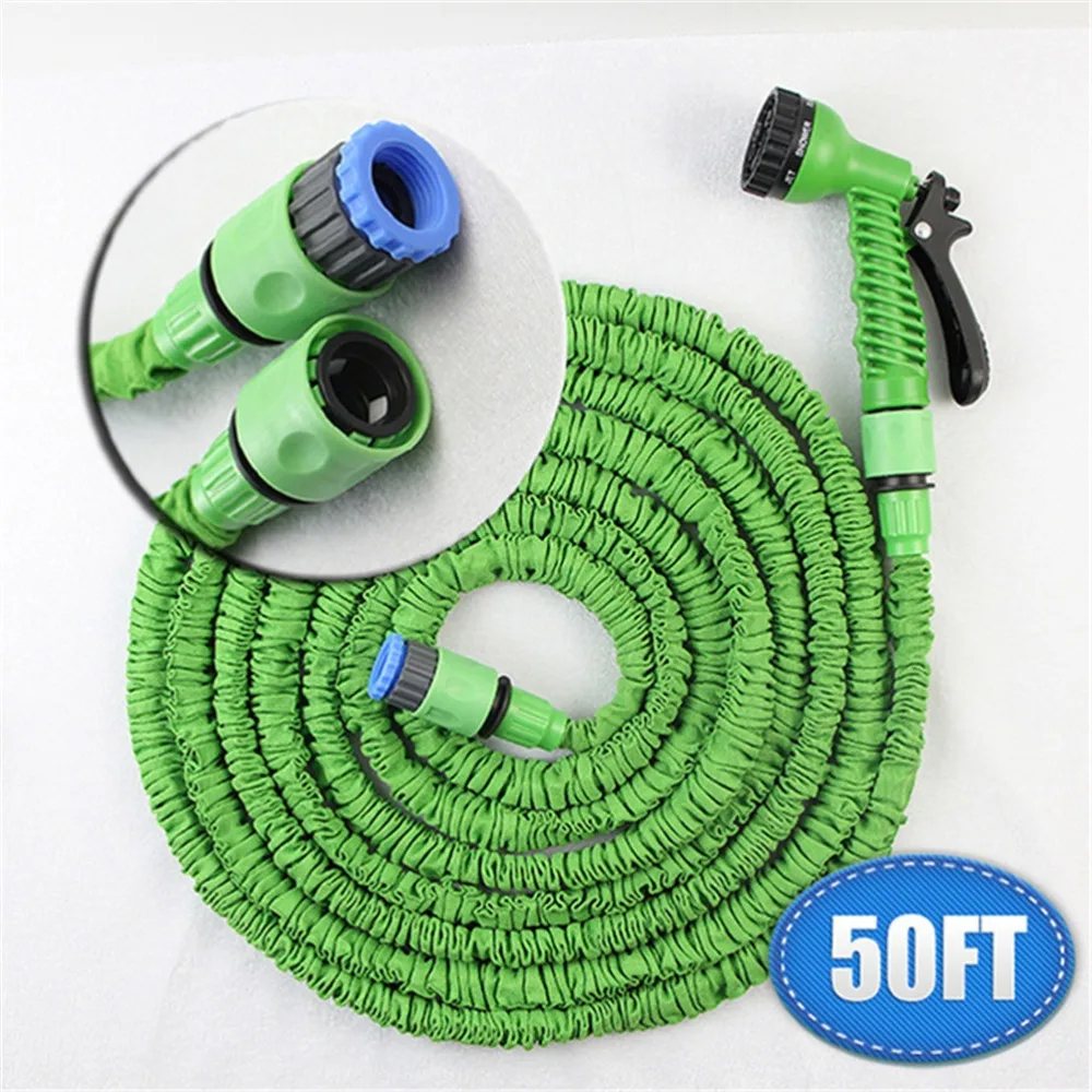 Garden Hose 50FT Plastic irrigation Washing Car Watering Flexible