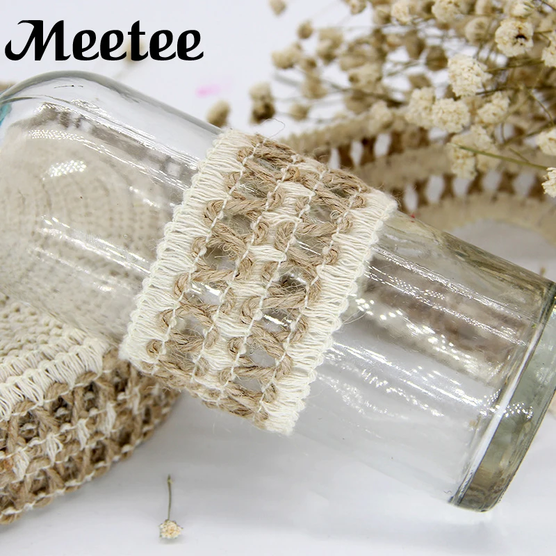

10Meters Cotton Jute Lace DIY Lace Trim Fabric Handmade Gift Packing Ribbons Wedding Christmas Decor Garment Accessories C6-36