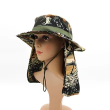 Ковш шляпы Военный Камуфляж Пешие прогулки Рыбалка, рыбак Охота мужчин взрослых сафари Защита от солнца Охотник джунгли горная Кепка