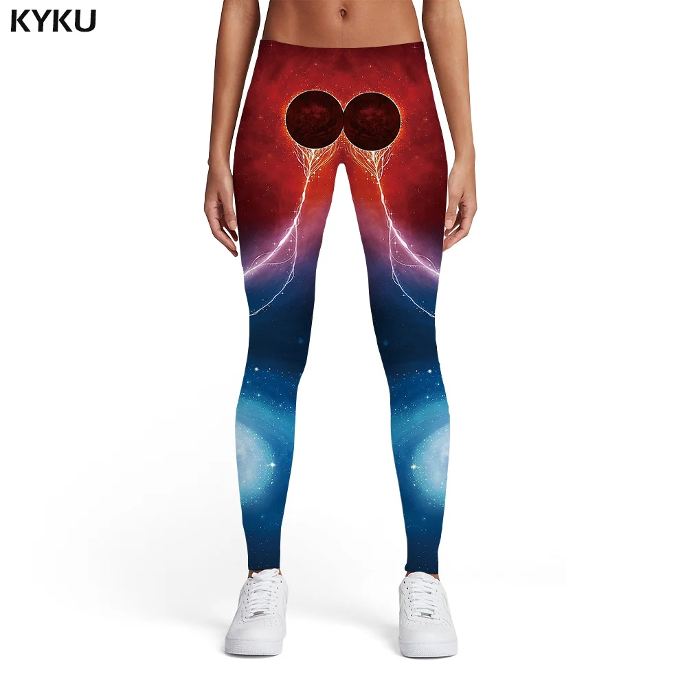 KYKU galaxy Леггинсы женские синие спортивные космические дамские Harajuku спандекс готические сексуальные женские s легинсы, штаны для фитнеса модные летние - Цвет: Ladies leggings07