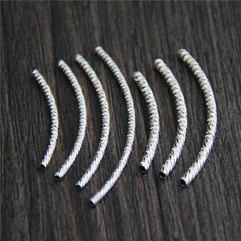 

Real 925 Sterling Silver Accessories Connectors Pipe for DIY Bracelet Necklace Fine Jewelry Findings