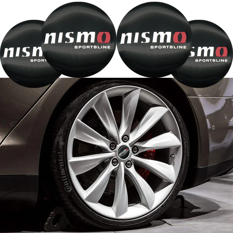 4Pcs Car Aluminium Nismo Wheel Hub Center Caps Emblem Styling Wheel Sticker Per Nissan Tiida Teana Skyline Juke X-Trail Almera