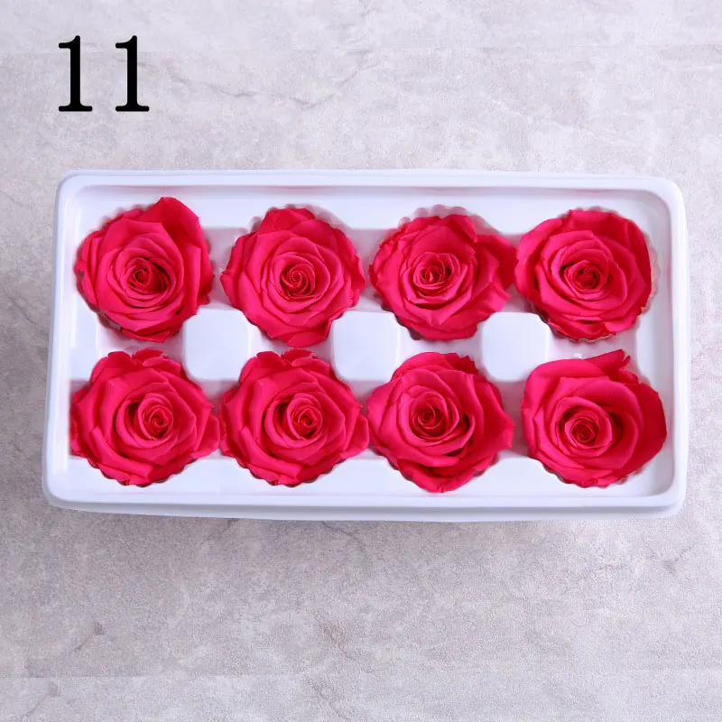 1 коробка, высокое качество, консервированные цветы, цветок бесмерной розы, диаметр 4-5 см, цветок вечной жизни, материал, Подарочная коробка A grad - Цвет: 11