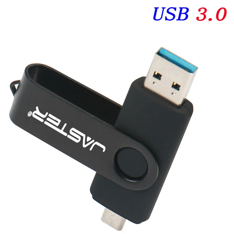 JASTER USB 3,0 логотип клиента OTG ручка-накопитель 4 ГБ 8 ГБ 16 ГБ 32 ГБ 64 ГБ 128 ГБ Флешка металлический usb флеш-накопитель карта памяти - Цвет: Black