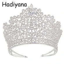 Hadiyana Роскошные Принцесса Ювелирные изделия диадемы и повязка в виде короны Новая любовь Свадебные большие аксессуары для волос, корона для женщин HG6010