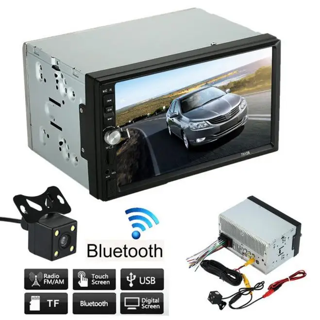 Новое поступление двойной 2 Din автомобильный стерео MP5 MP3 плеер Радио Bluetooth USB AUX+ парковочная камера