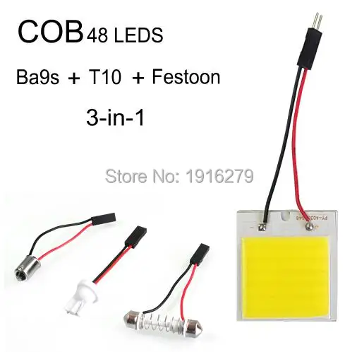 

1 PCS T10 w5w C3W C5W C10W BA9S T4W Reading map indicator Interior Vehicle Panel Dome Auto Lamp Bulb Light festoon car led COB