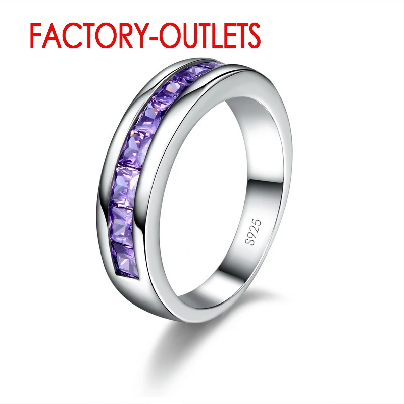 925 Sterling Silver Needle Engagement Ring Fashion Jewelry Trendy Style Cubic Zirconia Pave Setting for Women Girls silver ring silver rings