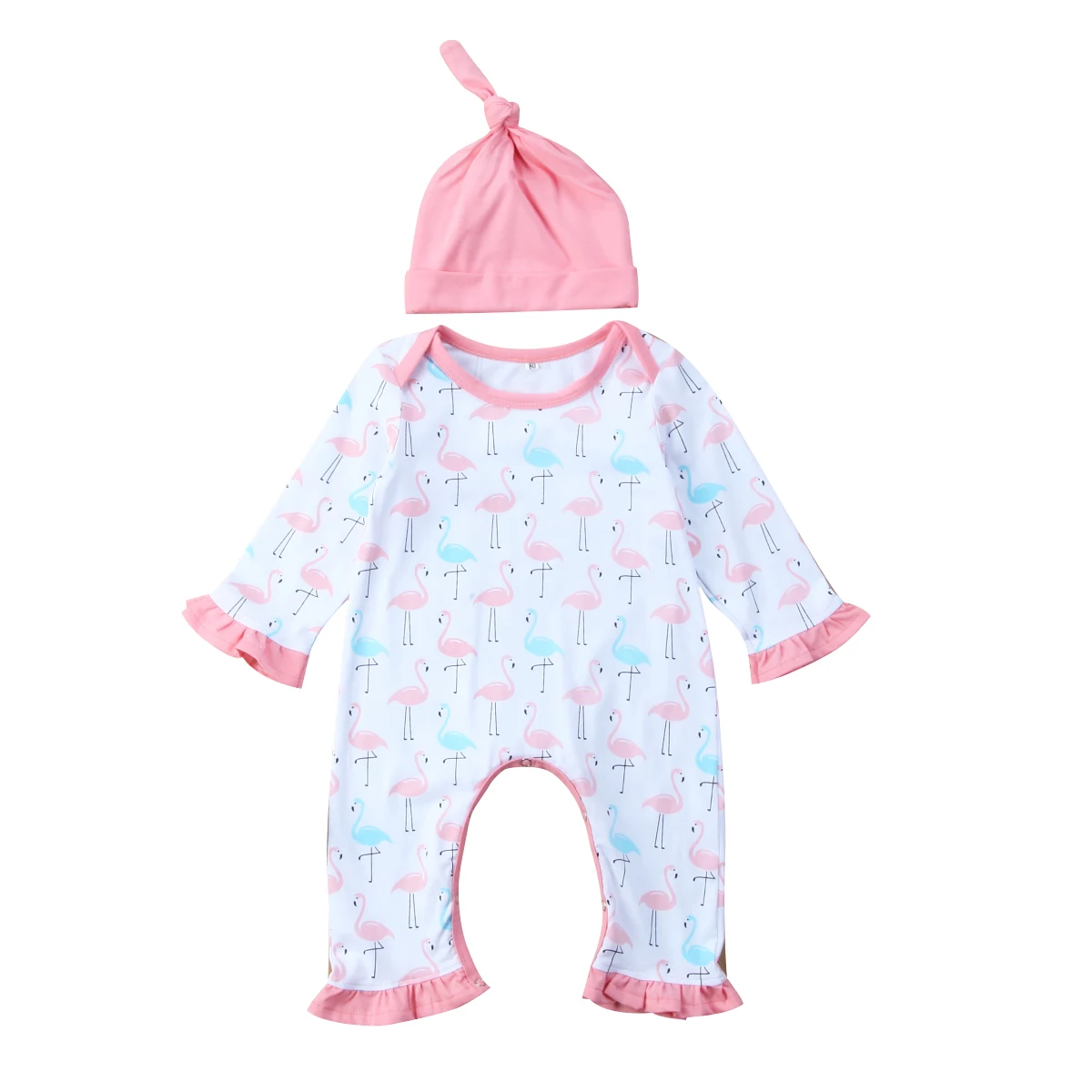 2PCS Newborn Baby Kids Christmas Flamingo Cotton Romper Hat Outfit ...