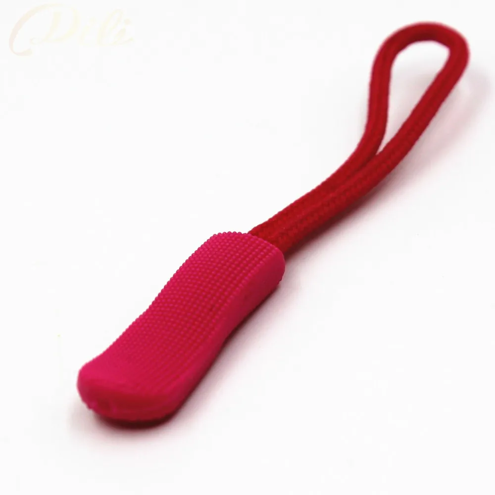 100pcs PVC zipper pull cord zipper pull puller end fit rope tag fixer zip cord mix color for garment bags