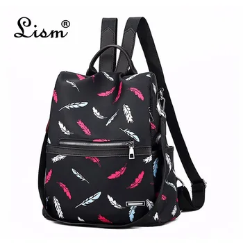 

Waterproof Oxford cloth backpack fashion printing student bag leisure travel bag 2019 new college style black