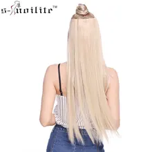SNOILITE 23-26 дюймов длинные прямые женские волосы на заколках для наращивания, синтетические черные коричневые накладные волосы на заколках