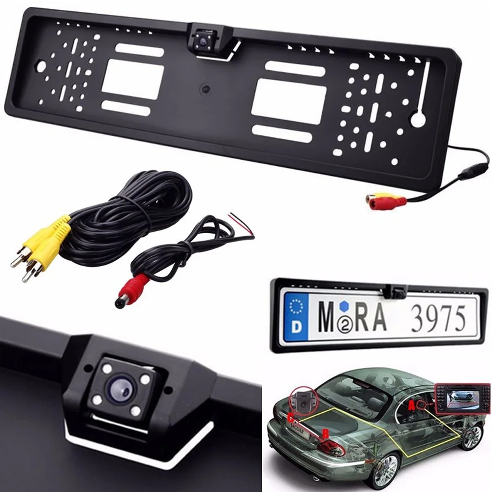

2.4G Wireless EU Number Plate Frame Reverse Camera with LED Light Night Vison Brand New