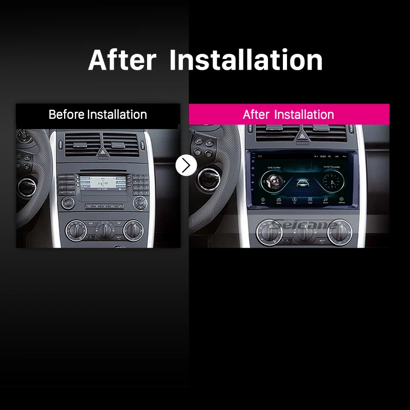 Cheap Seicane Car Multimedia Player Android 8.1 2 Din GPS Autoradio For Mercedes Benz B W245 B150 B160 B170 B180 B200 B55 2004-2012 5