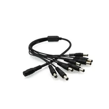 Free shipping High Quality 8 Ways Splitter DC Power Cable Extension Cord For Secuirty System Camera CCTV Power Cord