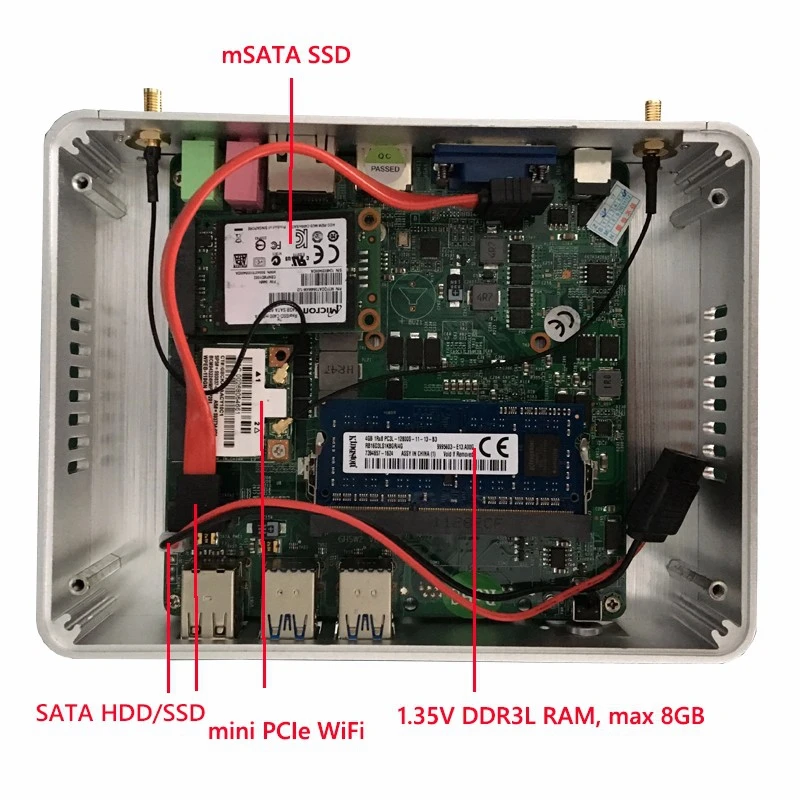 Маленький eglobal Barebone безвентиляторный мини-ПК Intel 14nm 4 ядра N3150 процессор мини-компьютер 2 Lan HDMI 4 К HTPC ТВ коробка micro pc