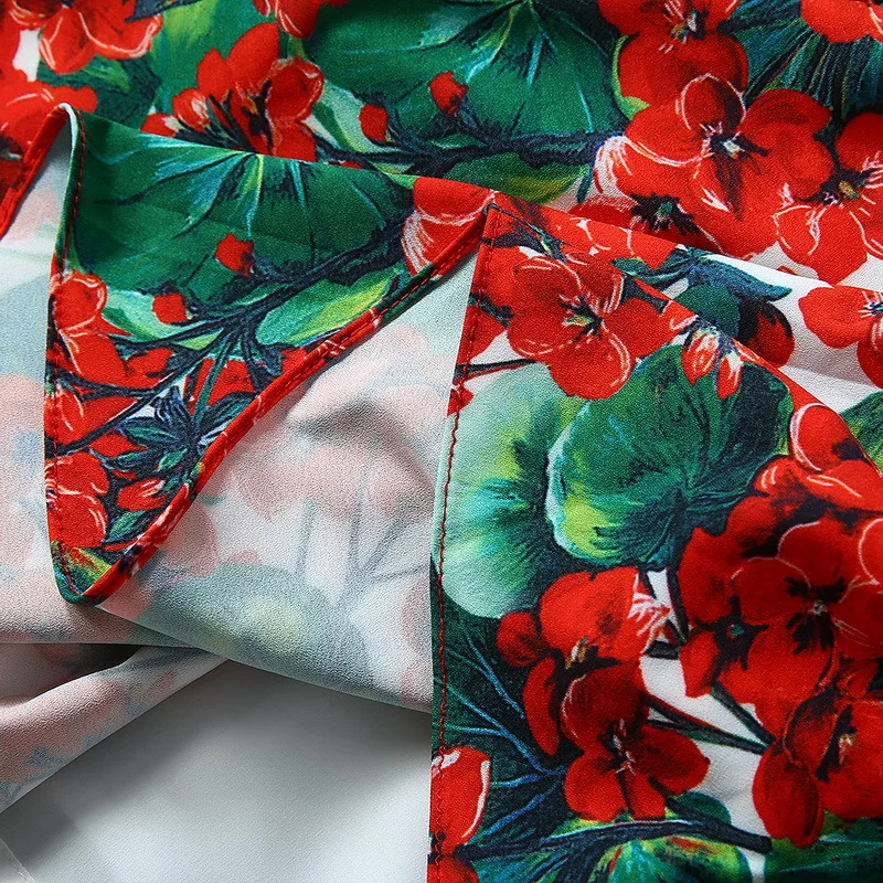 Women high quality brand new design floral dress Fall runways beading dress Women autumn dress A648
