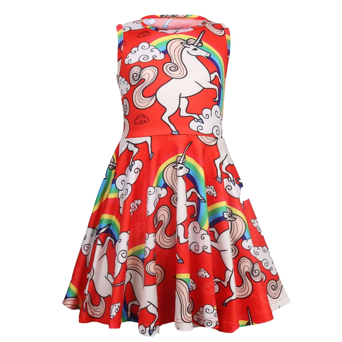 

Summer Unicorn Dress Baby Girl Clothes Vestidos Kids Dresses for Girls Costume Unicorn Party Flower Children Princess Clothing