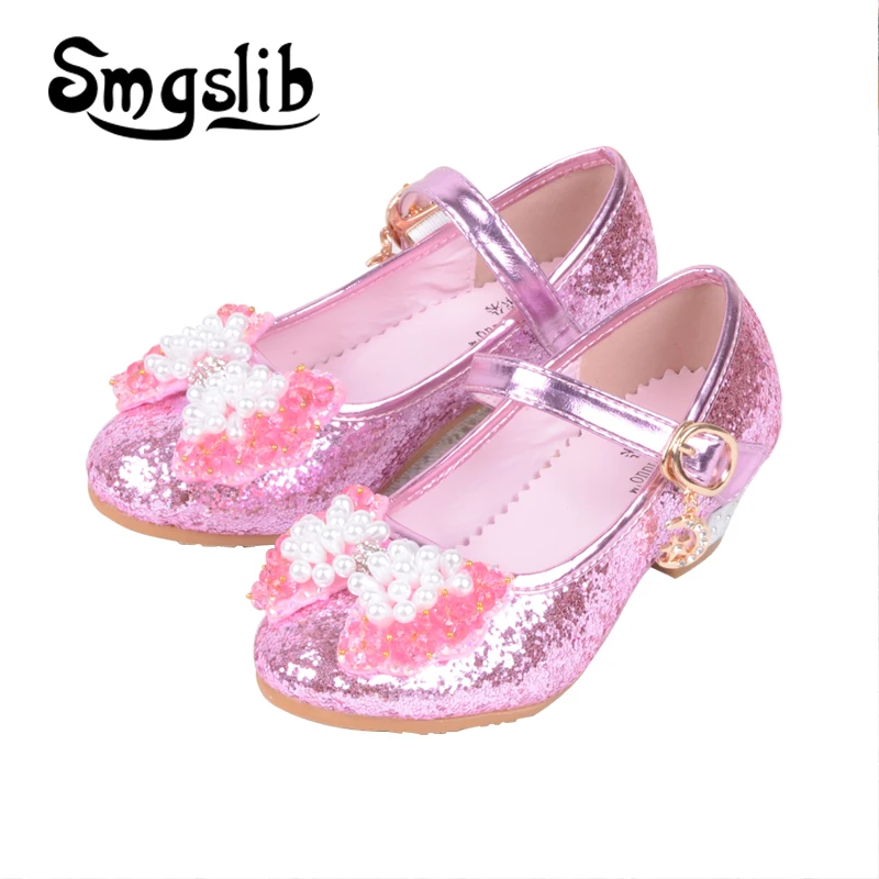 

Girls Shoes Children Princess Glitter Sandals Kids Girls Wedding Dress Shoes Girls Party Shoes Square Low-heeled Soft Shoes