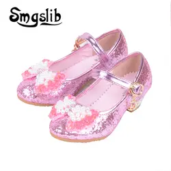 Обувь для девочек Дети Принцесса блестящие сандалии дети девочки свадебное платье обувь Праздничная обувь для девочек квадратный низкий
