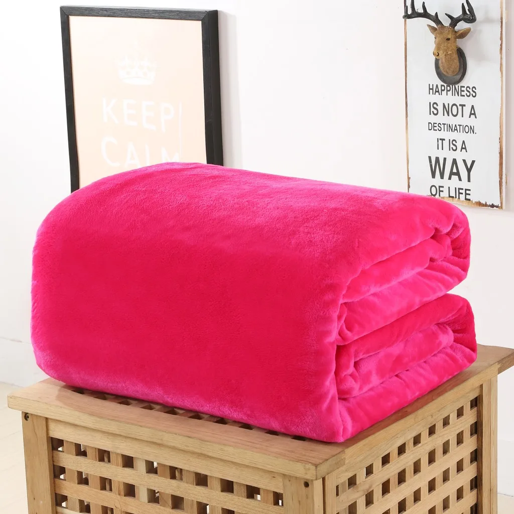 Домашний Текстиль полиэстер коралловый флис одеяло двойной слои пледы на диван кровать самолет одноцветное покрывала дома textilet - Цвет: 5