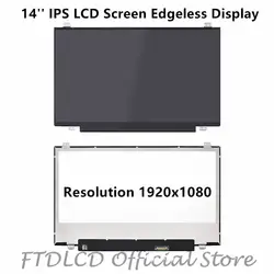 FTD lcd 14 ''Edgeless дисплей Замена ноутбука ips lcd экран LP140WF7-SPK2 B140HAN01.2 B140HAN01.3 1920x1080 30PIN