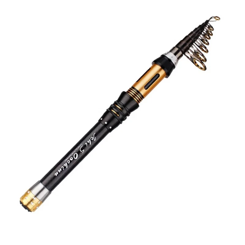 Short folding length metal Reel seat Telescopic fishing Rod for travel