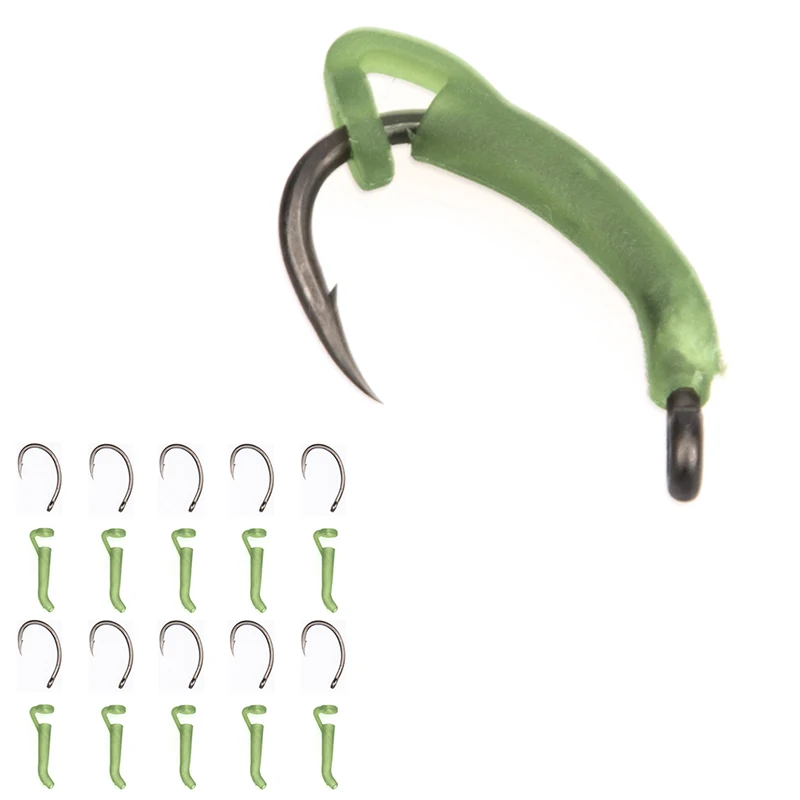

20pcs/pack Carp Fishing Accessories Hook Sleeves Ready D-rig Line Aligner Hair Rigs Terminal Tackle Soft Rubber D Rig Pop Up