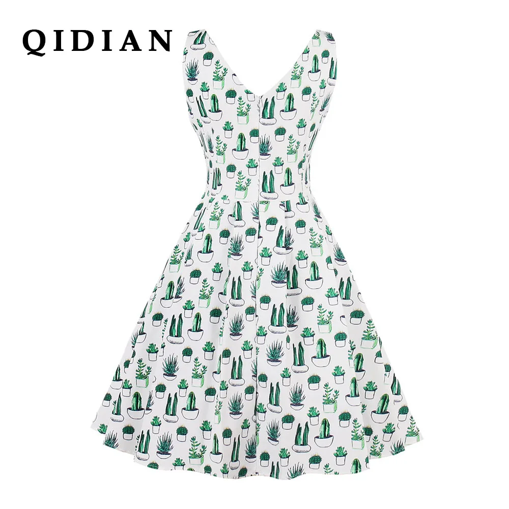 QI DIAN женское платье большого размера Vestidos De Fiesta летнее с принтом A41|Платья| |