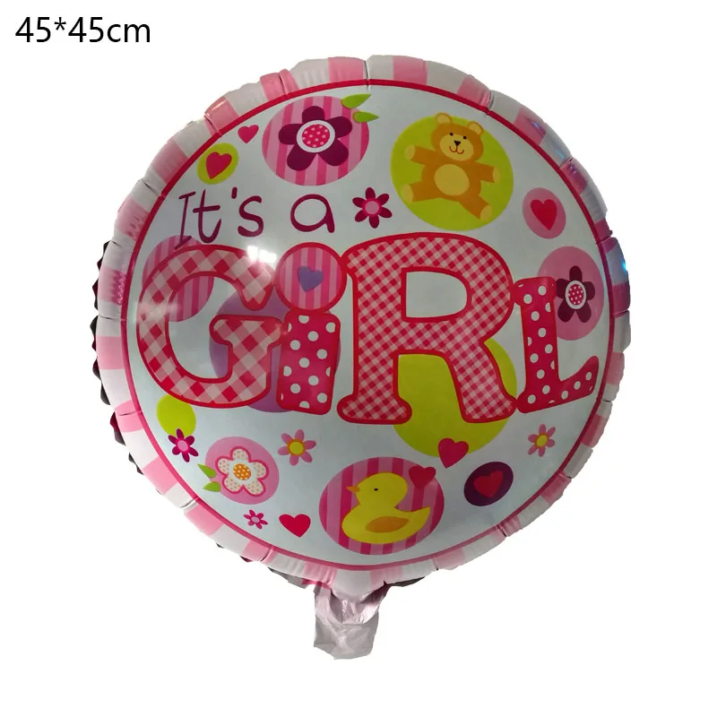 Милые воздушные шары из фольги для мальчиков и девочек, розовые и синие шары для новорожденных, украшения для вечеринки на день рождения, воздушные шары, шары, подарки, сделай сам - Цвет: 1pc