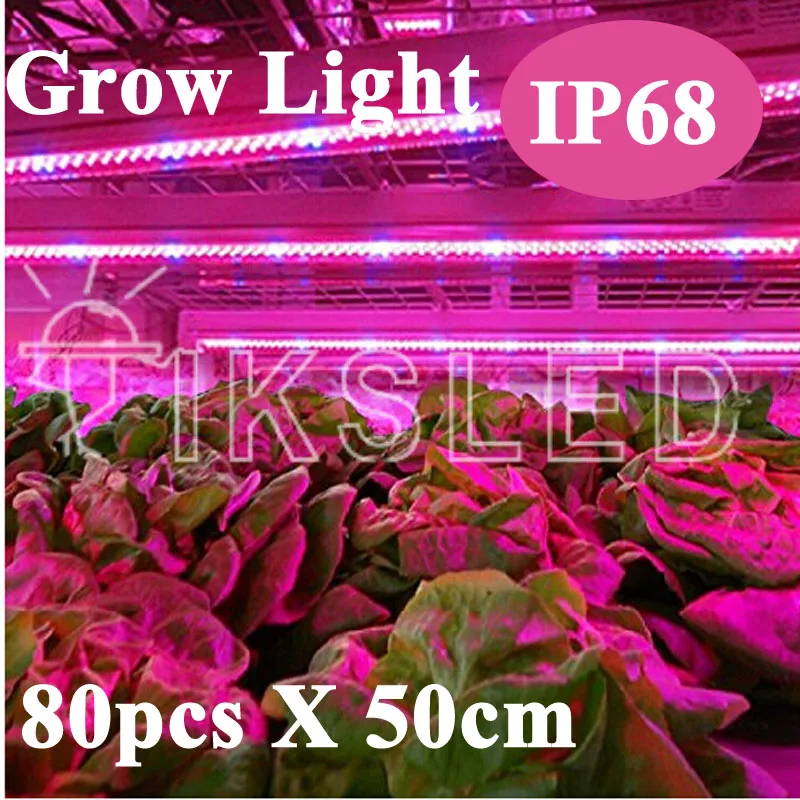 80pcs/lot DC12V 0.5m 5730 IP68 Waterproof Grow Light Led bar rigid