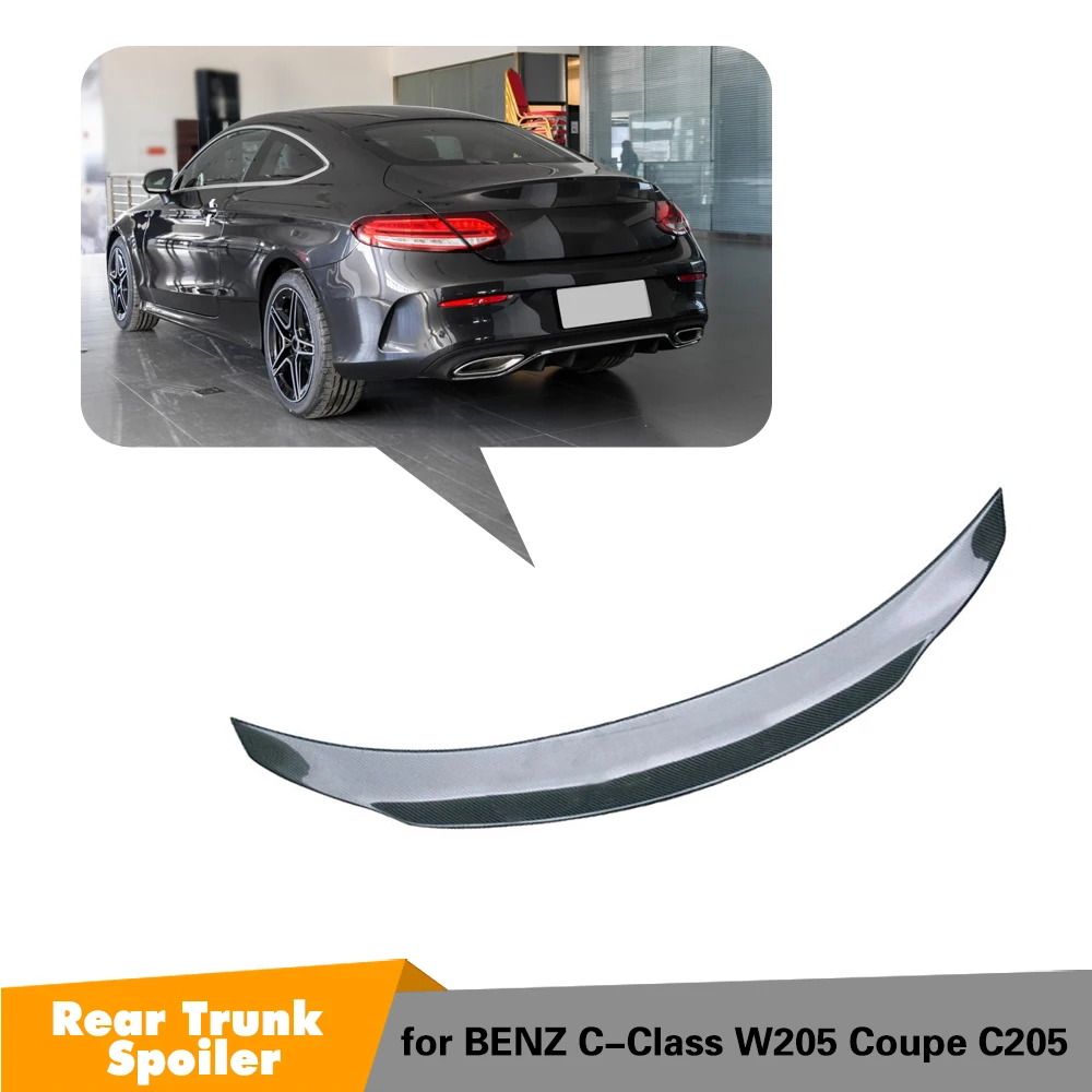

For Mercedes-Benz C205 C180 C200 C300 C43 C63 AMG Coupe 2014 - 2019 Carbon Fiber Rear Trunk Spoiler Wing Lid