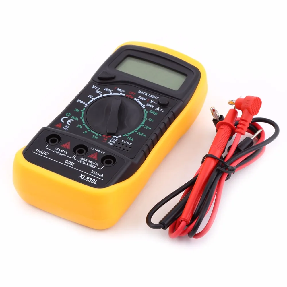 

XL830L Digital Multimeter Voltmeter Ammeter Multi meter AC/DC Voltage Amp Current Resistance Tester Meter Blue Backlight New