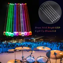 Luminous Drumsticks, Stage Jazz Drumsticks, Bright LED Light Up Drum Stick, Glows In The Dark, 5A Acrylic Material