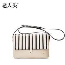 2016 New LAORENTOU brand genuine leather women bag stripe prints fashion women shoulder messenger cowhide small bag