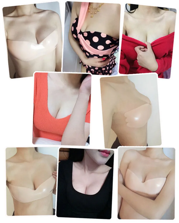 Без бретелек Силиконовые Push Up спинки Самоклеющиеся гель Магия Важная невидимый
