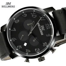 Watches Men Luxury Top Brand BELLMERS New Fashion Men’s Big Dial Designer Quartz Watch Male Wristwatch relogio masculino relojes