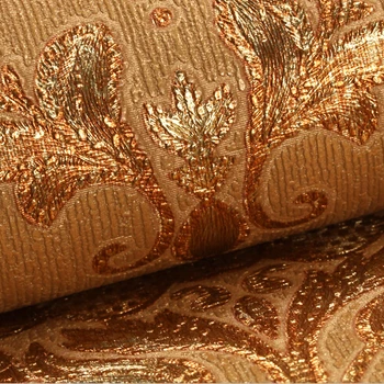 

New European luxury thickening 3D wallpaper roll Damask European Vintage Wallpaper for Living room Golden wall paper mural