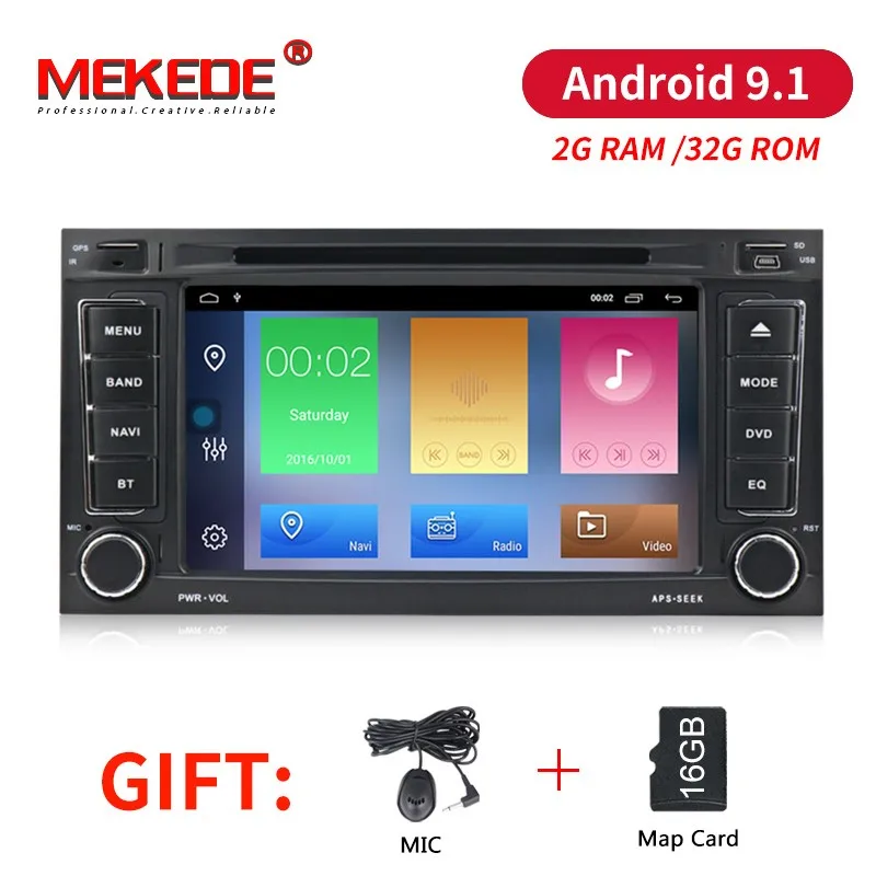 

MEKEDE Android 9.1 2+32G 7 inch Car DVD player for Touareg Multivan T5 (2002-2010) GPS 3G BT Radio RDS USB Steering wheel Canbus