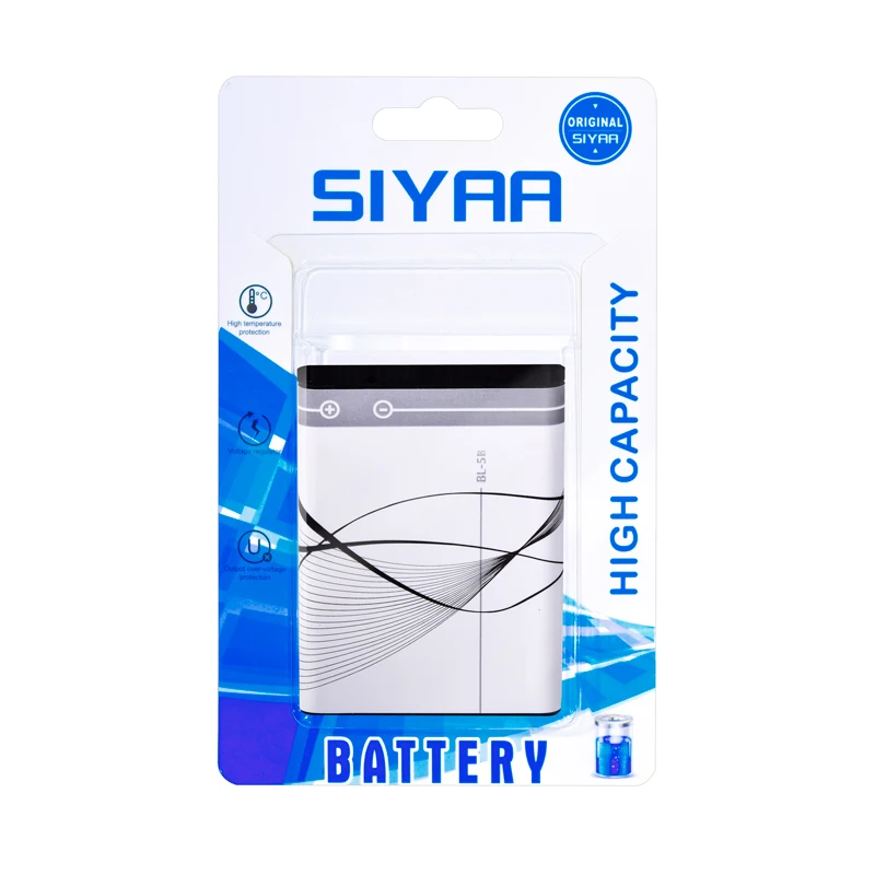 SIYAA BL-5B BL-4B BL-5C BL-5J Батарея BL 5B BL 4B BL 5C для Nokia 5070 5140 5200 2630 7373 C2-01 Lumia 5800 5228 BL 5J акумуляторная батарея