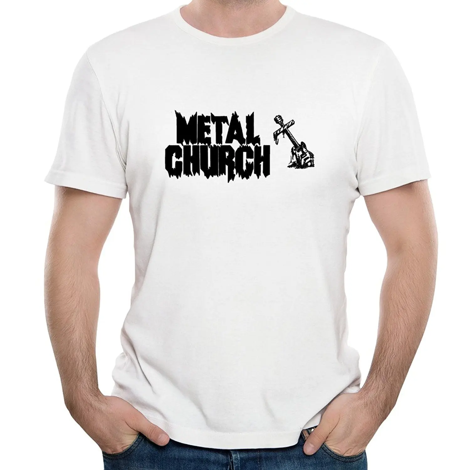 Мужские Metal Church тяжелый металл альбом группы XI футболки короткий рукав экипажа