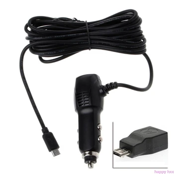 

New Micro USB Port 5V 2A Car Charger Adapter For Car DVR Vehicle Charging w/3.5m Cable