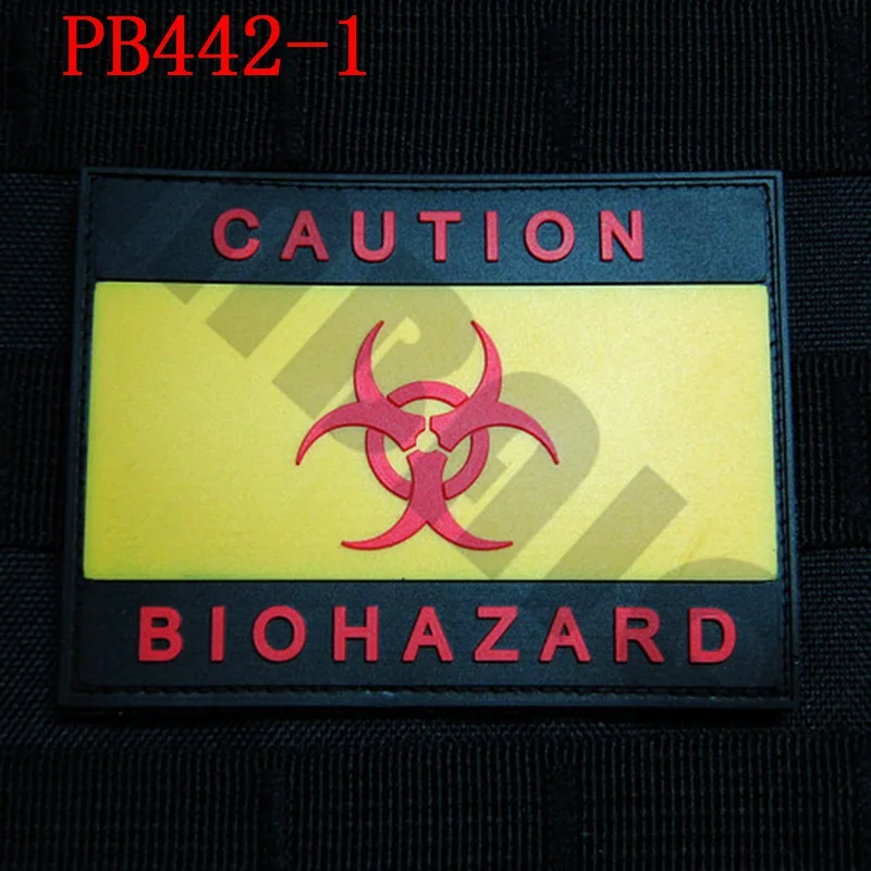 3D ПВХ патч предостережение BIOHAZARD