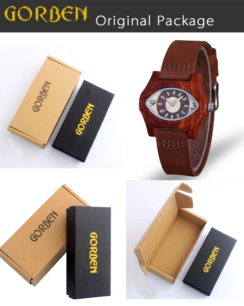 Самые новые фирменные мужские деревянные часы уникальные глаза Дизайн деревянный циферблат кварцевые часы Мода Стиль кожаный ремешок
