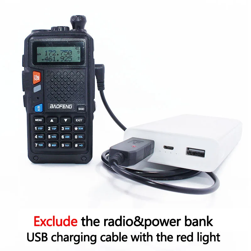 Baofeng USB Зарядное устройство кабель с индикатором для Двухканальные рации Baofeng bf-uvb3plus batetery ham Радио CB Радио