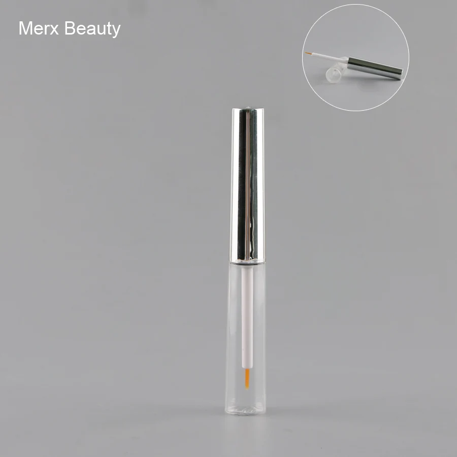 10/50PCS 8ML Clear AS Eyeliner Liquid Bottle With Silver Cap, Empty