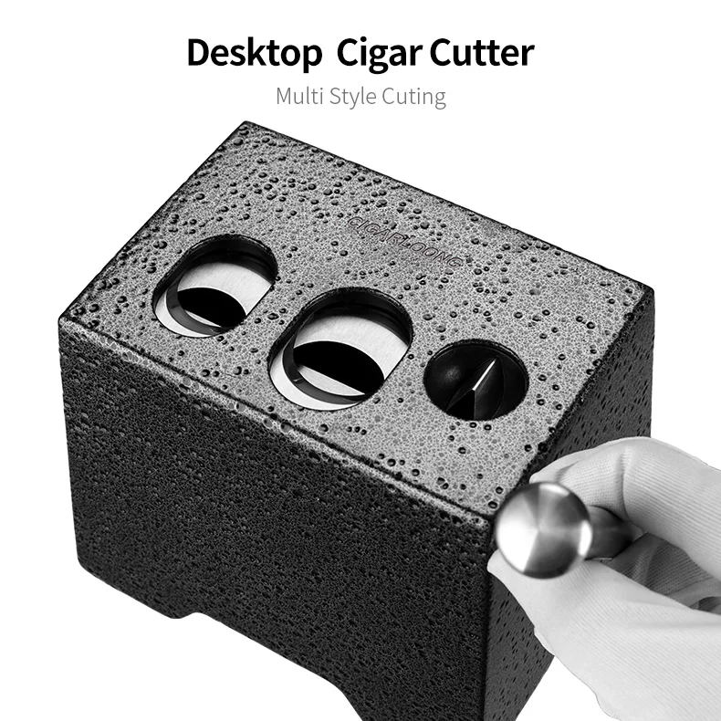 CIGARLOONG Cigar Cutter Krupp из нержавеющей стали 3 отверстия цилиндрические ножницы Роскошные ножницы для сигар гильотина Cigar Cutter CLE-90001